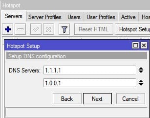 Настройка MikroTik Hotspot, определить DNS сервер